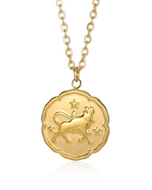Zodiac Sign Necklace - Gold